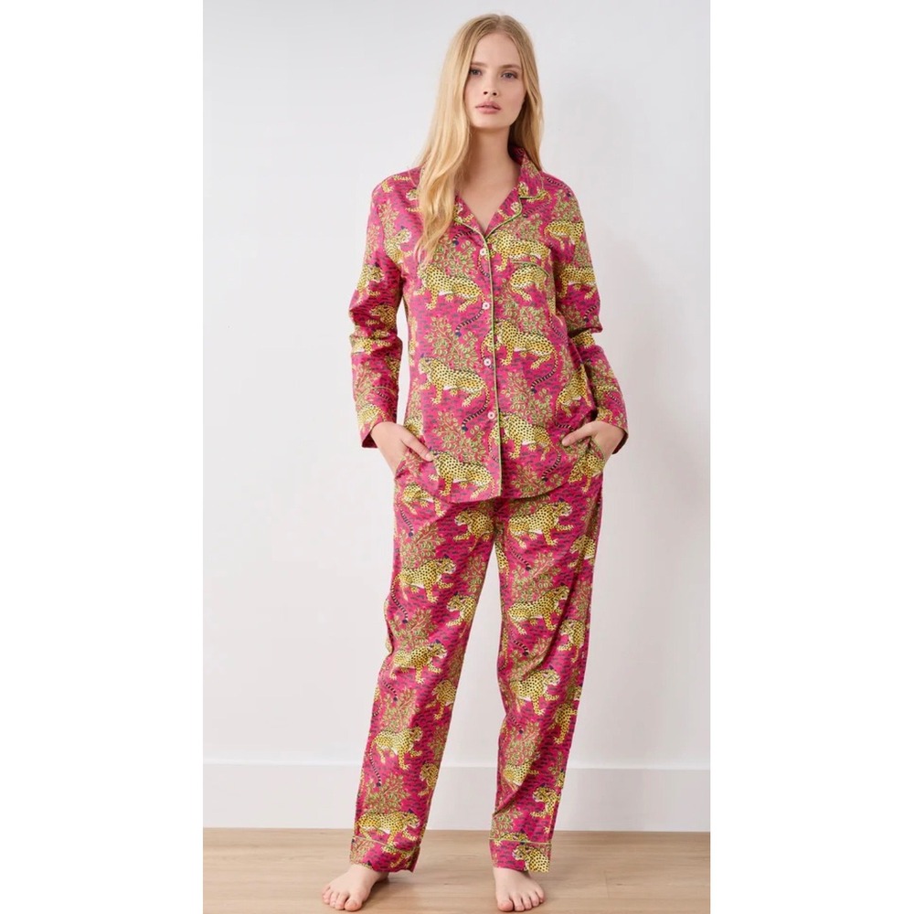 Printfresh Bagheera Leopard Pajama Set S Raspberry Pink Organic Cotton PJ